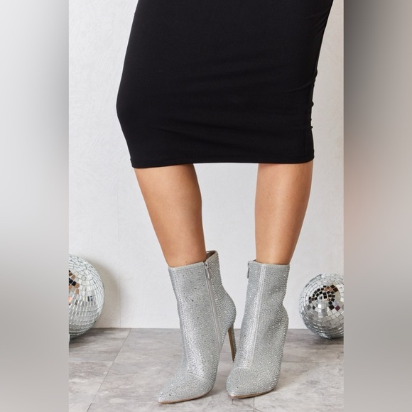 Melody Rhinestone Stiletto Boots - Picture 3 of 11